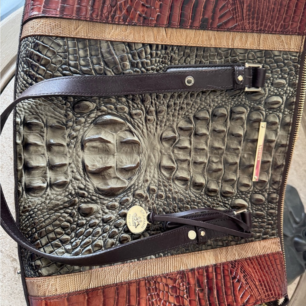 Crocodile Embossed Leather Tote
